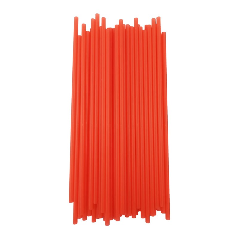YAOSHENG200PCS 10.2 Inches Disposable Decorative Red Plastic Straws for Birthday