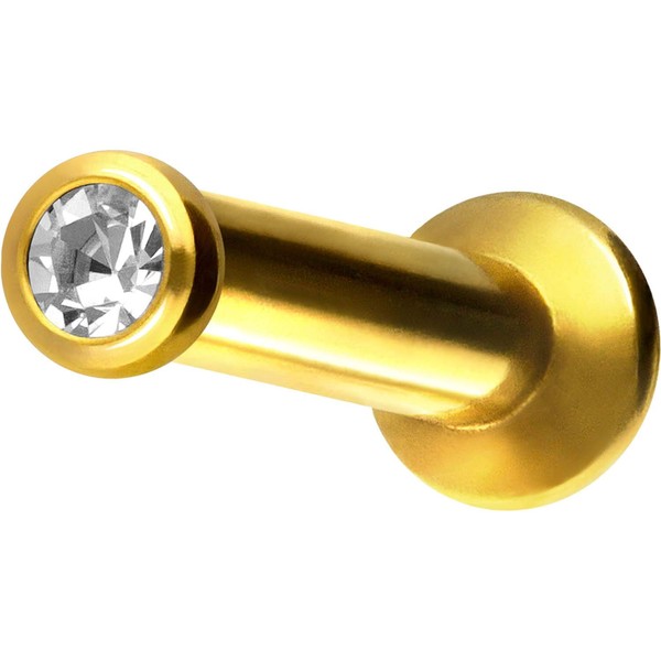 PIERCINGLINE Surgical Steel Labret Stud Internal Thread Flat Disc +