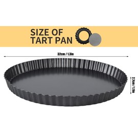 YOUTHINK Tart Pan, 12 Inch Quiche Pan Thickening Nonstick Deep Baking Dish Pie Plate with Removable Bottom for Oven Baking(13-inch)