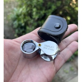 30x21mm TRIPLET Professional Chrome Loupe Magnifying Glass For Jewelry & Coins