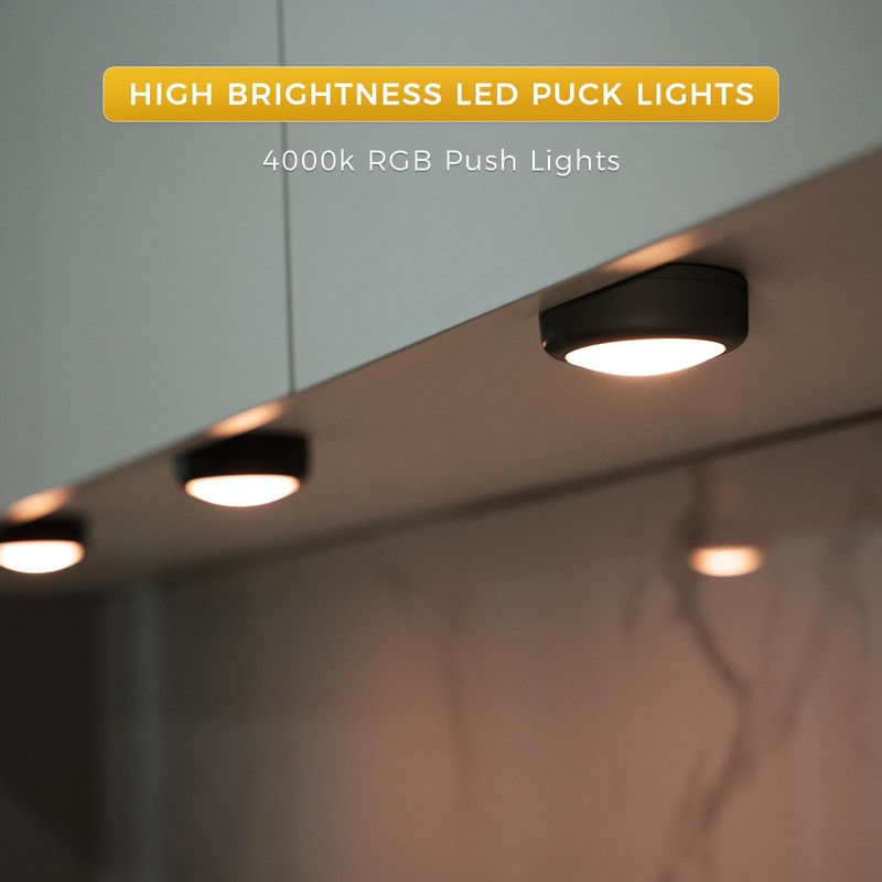 swesara Push Lights with Remote Puck Lighting Battery Operated Tap