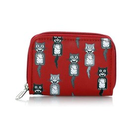 Shagwear Cat Clock Small Red Coin Purse Wallet NEW IN STOCK