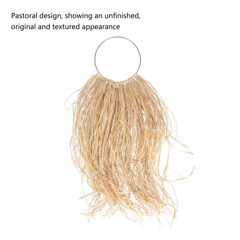 Pastoral Style Raffia Pendant Woven Wall Background Decoration for Home