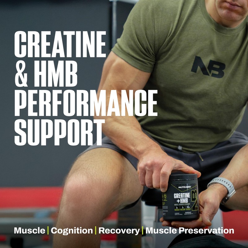 NutraBio Creatine + HMB- Creatine Monohydrate with HMB Powder for
