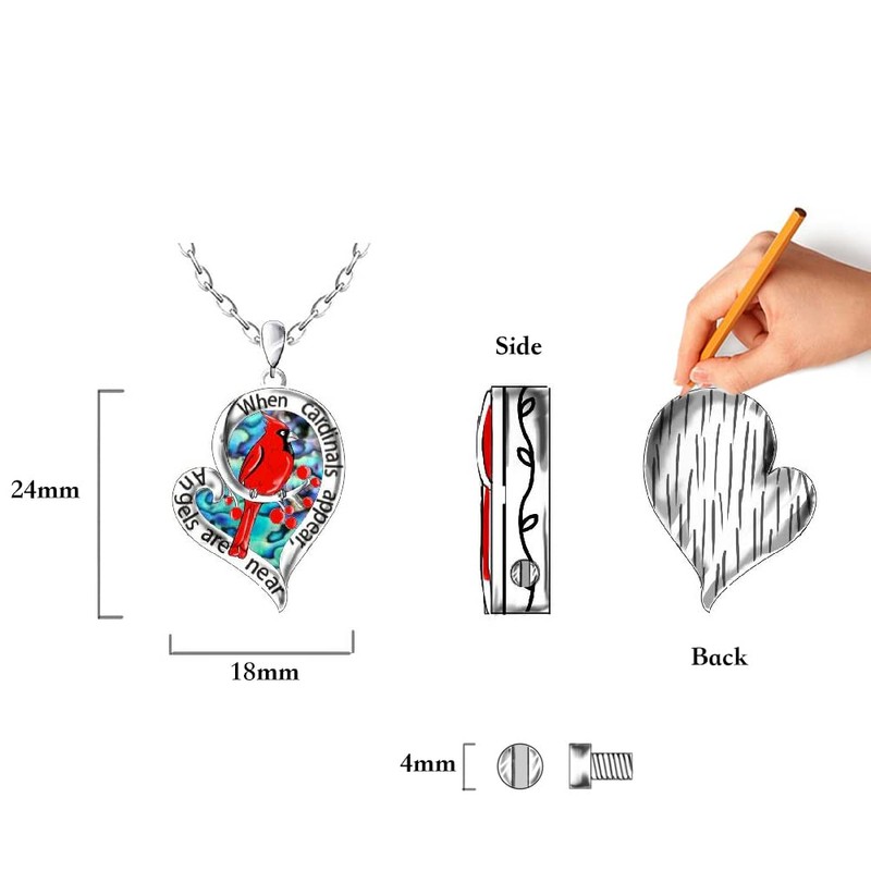 Cardinal Urn Necklace for Ashes - When Cardinals Appear Angels