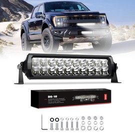 4WDKING LED Light Bar 10 inch IP68&IP69K Waterproof Dual Row Off Road Light Bar with DT Connector 90W Flood and Spot Combo Beam Work Light for Truck Cars ATV UTV Boat