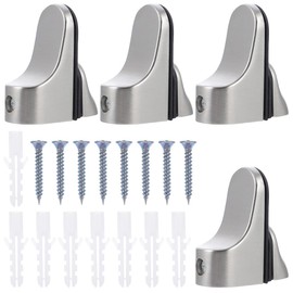 TEHAUX 4pcs Glass Shelf Bracket, Heavy Duty Clamp Holder Partition Shelf Clamps Shelf Brackets Wood Shelf Bracket Glass Wall Mount Brackets Cabinet Shelf Support for Floating Glass Shelves