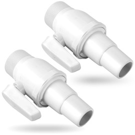 SUNXIZ 2 Pack SP0729 2 Way Econoline Ball Valve Replacement Compatible with Hayward Pool Filter 1.5" MIP x 1.5” - 1.25” ABS Plastic Non-Corrosive Maximum 50 Psi Pressure Rating White