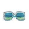 FEISEDY Women Sparkling Crystal Sunglasses Oversized Square Thick Frame B2283