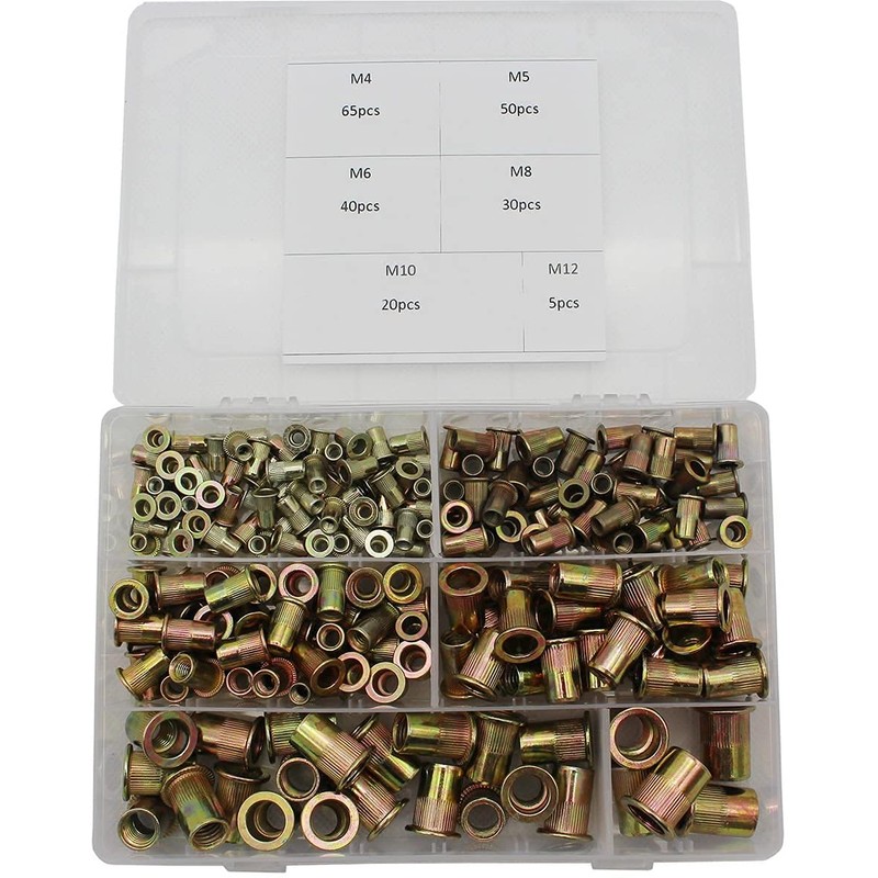 210Pcs Rivet Nut M4 M5 M6 M8 M10 M12 Zinc
