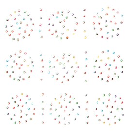 Bindi Pack of 9 Crystal Designer Jewel for Forehead Face Tikka Multicolored Bindiya Stickers Adhesive Stone Indian Traditional Mothers Day Bindi Tattoos for Women Girls Bride Return Gifts