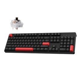 LEMOKEY X3 Wired Mechanical Gaming Keyboard, 100% Layout with QMK/VIA Programmable Keyboard, Brown Switch，Red Backlit for Windows