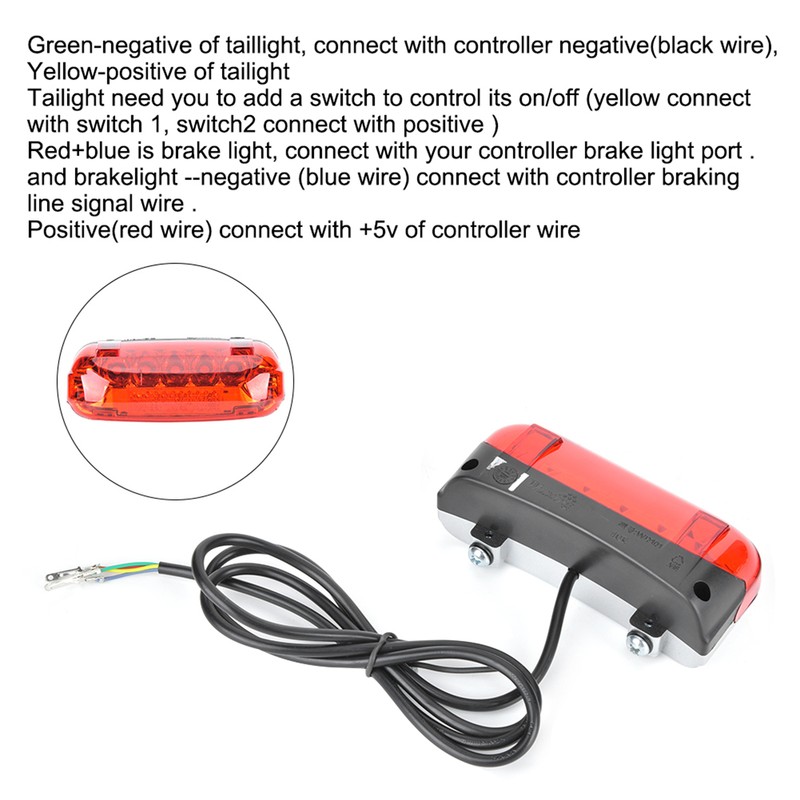 Motorcycle Taillight Brake Light 2 In 1 Intelligent Stop Lamp