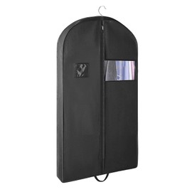Garment Bag, Suit Bag for Travel, Storage, Garment Cover, Breathable Garment Bags for Jackets, Shirts, Evening Dresses, Garment Bag, Suit, Black Garment Cover with Zip Pockets