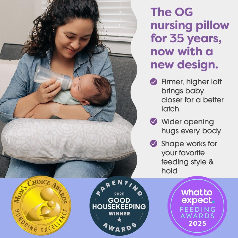 Boppy Nursing Pillow - Ergonomic Bottle & Breastfeeding Pillow with