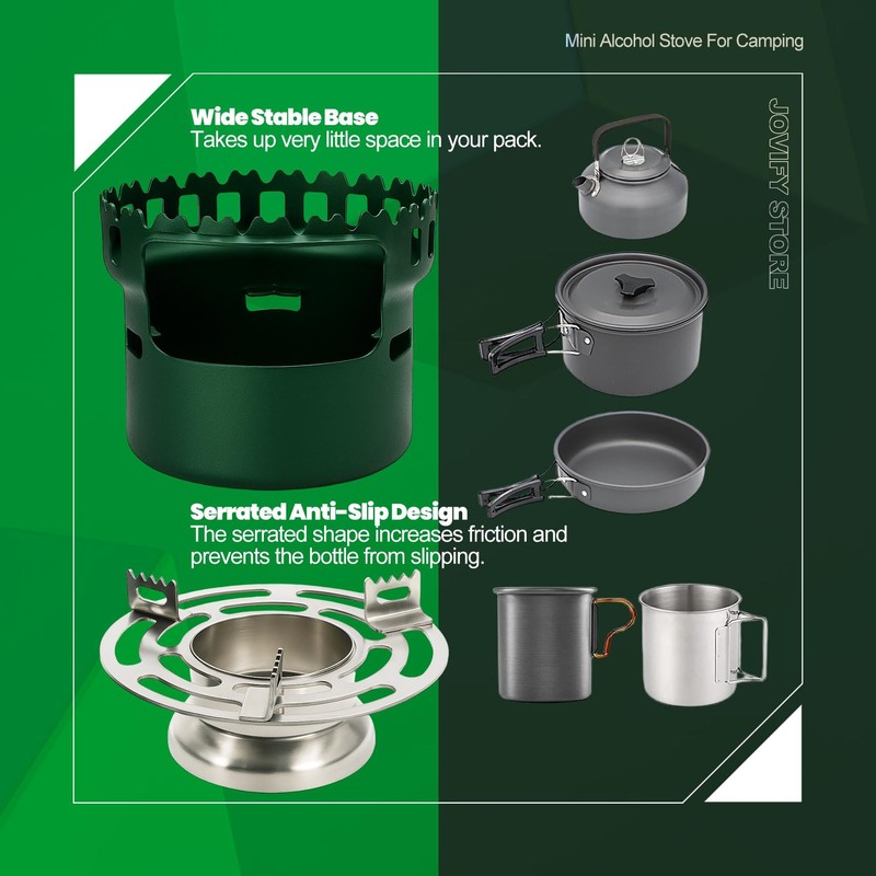 Alcohol Stove Camping Portable Backpacking Lightweight Alcohol Burner Stove with