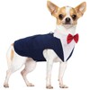 PUMYPOREITY Small Dog Bowtie Tuxedo Suit, Dog Wedding Outfit, Cat