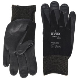 Uvex 60573 8 Unilite 6605 Safety Glove, Size: 8, Black