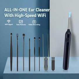 Herolland Ear Wax Removal - Earwax Remover Tool with 7 Pcs Set - Ear Canal Cleaner with Camera for iOS & Android, Luminous Tweezers for EarCleaning