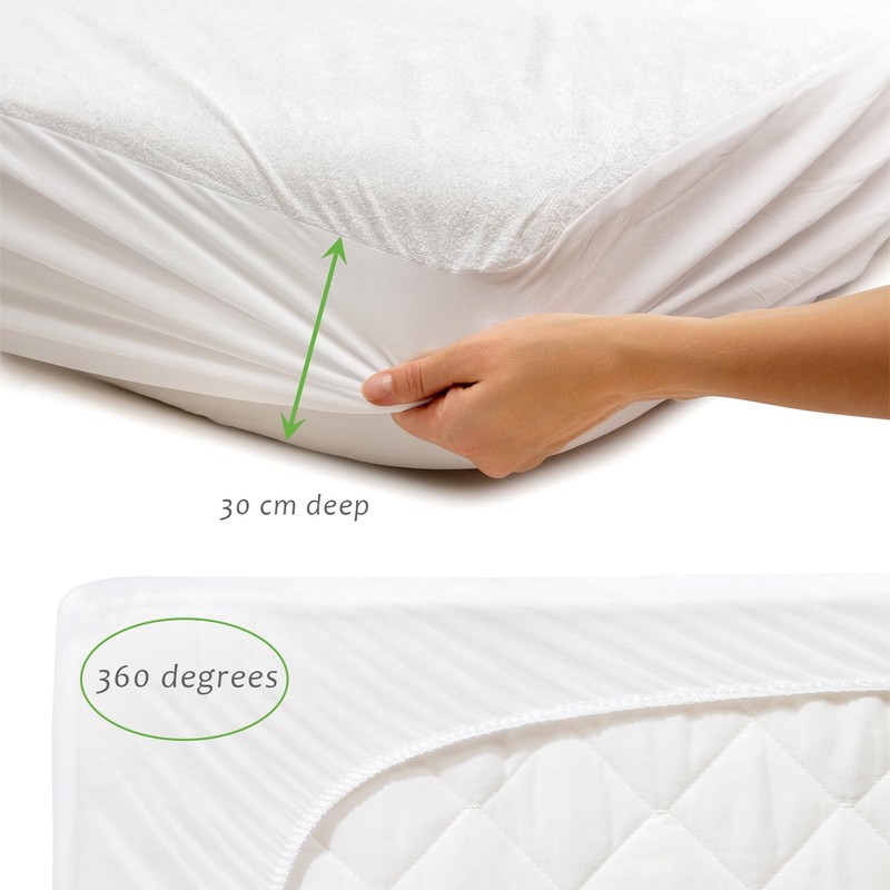 100% Bamboo Super King Mattress Protector 180x200 cm Waterproof Breathable
