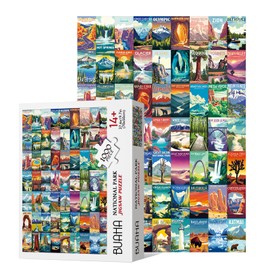 BUHAH National Parks Puzzles for Adults 1000 Pieces Nature Travel Landscape Jigsaw Puzzles United States Hawaii Yellowstone Alaska Puzzle as Family Game Decor