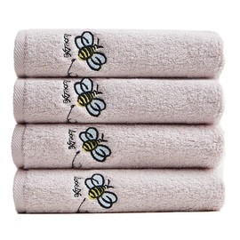 Nanxson 4er Baumwolle Handtücher Set Gedruckt Fingertipp Handtücher 30x30cm Baby Hand Badetuch Gästetücher MJ0004 (4 Handtuch (30x30cm), Grau)