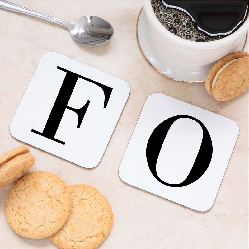 Alphabet Initial Letter Wooden Drinks Coaster Mat Gift