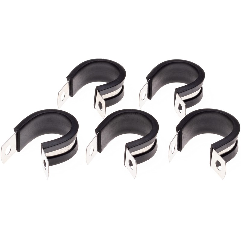 5 x P-Clamps 22mm Diameter with Rubber Tubing for Project