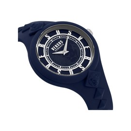 Versus Versace Fire Island Collection Luxury Womens Watch Timepiece with a Blue Strap Featuring a Blue Case and Blue Dial