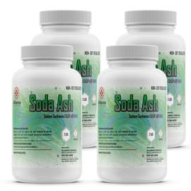 Soda Ash - 8 lbs. (4 Pack) - Reliable Chemical for Water Treatment, pH Adjustment, and Industrial Cleaning