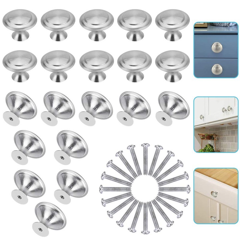 PERFETSELL 20 PCS Kitchen Door Knobs Stainless Steel Cupboard Handles