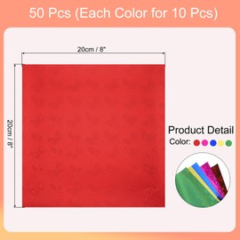 MECCANIXITY 50 Sheets Glitter Origami Paper 8x8 Inch Metallic Holographic Foil Laser Paper Shiny Square Folding Paper for DIY Arts, Gold Green Red Blue