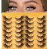 TNFVLONEINS Fox Eye Lashes Wispy Faux Mink Lashes Fluffy Fairy