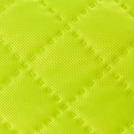 1 m neon-coloured quilted fabric, diamond quilted lining, neon colour, 420D PU-coated, colour: neon yellow