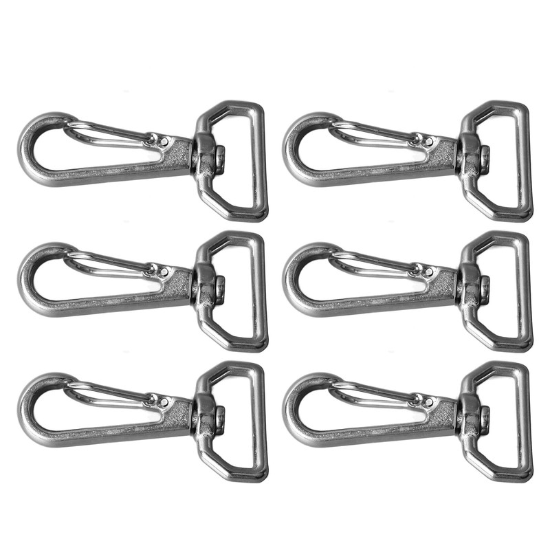 6pcs Webbing Belt Spring Hooks 316 Stainless Steel Universal D