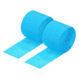 sourcing map Crepe Paper Streamer Crepe Paper Decoration 82ft Long 1.8 Inch Wide for Birthday Party Wedding Thanksgiving Christmas Decorations DIY, Lake Blue Pack of 2
