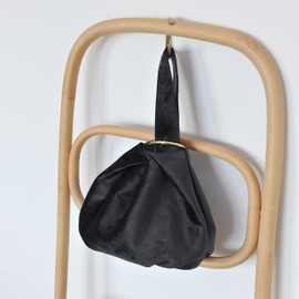 Womens Velvet Clutch Bag Handbag Wrist Small Tote Bag, black