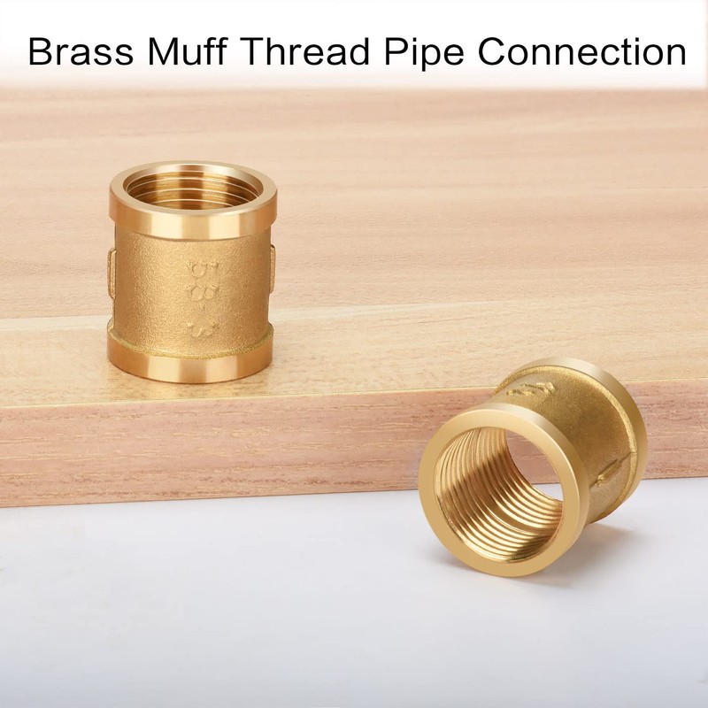 Nutmanel Brass Sleeve 1/2 Inch 2 x Female Thread Connector