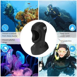 Chargenyang Wetsuit Hood 3mm Snorkel Hat Thermal Neoprene Scuba Diving Hood Wetsuit Hat Cap with Flow Vent, Surfing Sailing Cap for Men Women (Large)