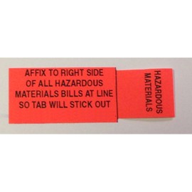 HazMat Shipping Paper Tab - Haz Tabs - Hazardous Material, Adhesive Labels