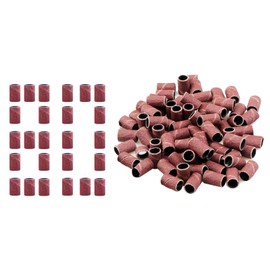 Jaimela #80 Sanding Caps Sanding Sleeves [Pack of 100], Sanding Roller, Nail Cutter Attachment for Manicure Pedicure Nail Design Nail Art Nail Care