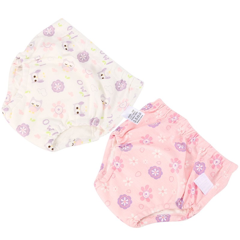 2pcs Baby Pee Potty Training Pants Infant Cotton Training Underwears