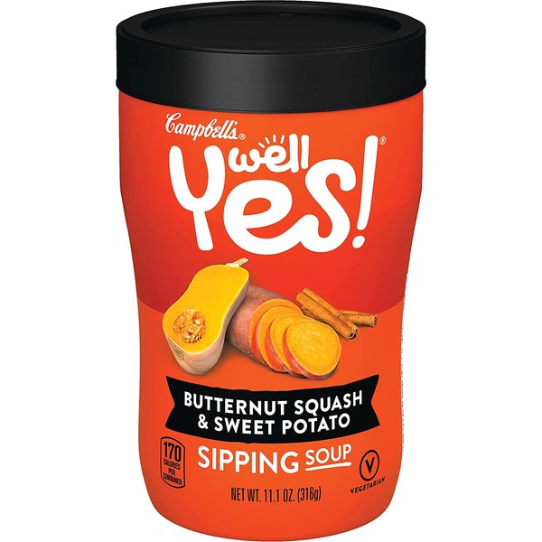 Campbell's Well Yes! Sipping Soup Vegetarian Variety Pack, 11.1 Oz Cup (Pack of 8)