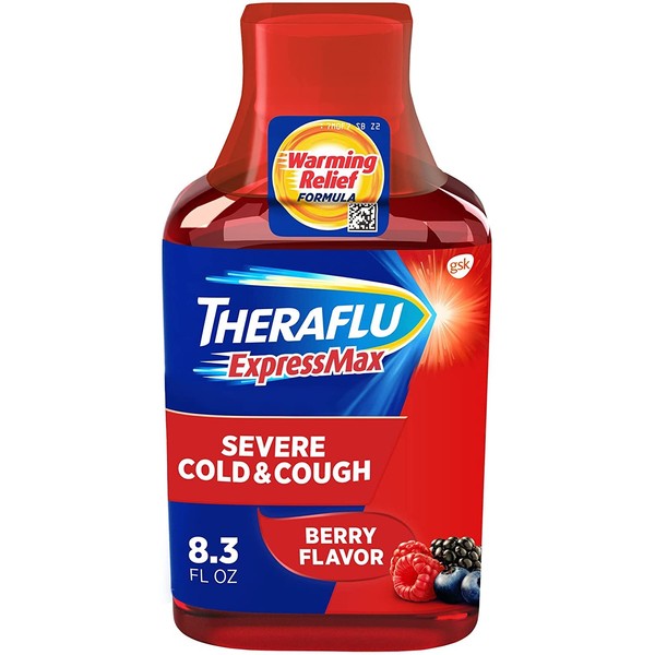 Theraflu ExpressMax Severe Cold & Flu Liquid Berry Flavor - 8.3 oz, Pack of 2