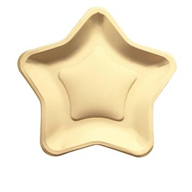 Balsa Circle 25 Matte Gold 9 in Star Shaped Disposable Dinner Salad Paper Plates Party Event Reception Tableware Decorations Supplies