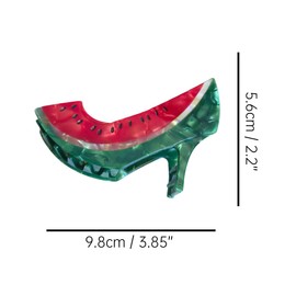Funny High Heels Watermelon Hair Clip,Acetate Hair Clip,Small Claw Clip for Women,Red, 1 Count (Pack of 1)