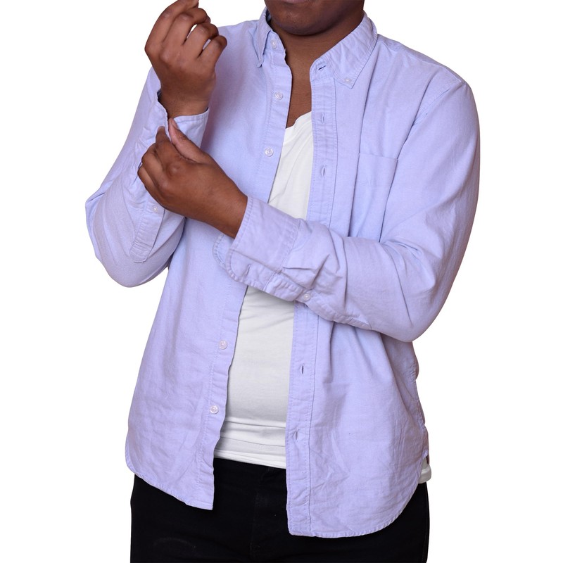 Sweatproof Undershirt for Men, V-Neck, White, Sweat Pads (1, Large)