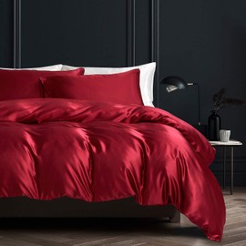 Boqingzhu Shiny satin bed linen set, smooth and shiny bed linen set, duvet cover with zip and pillowcase.