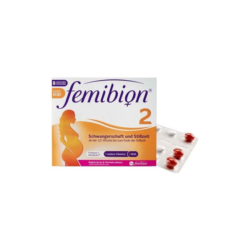 Femibion 2 Pregnancy Shades without Iodine, Pack of 120