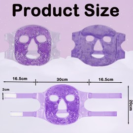 Cooling Face Mask Ice Face Mask Face Ice Pack for Puffy Face and Eyes (Purple)